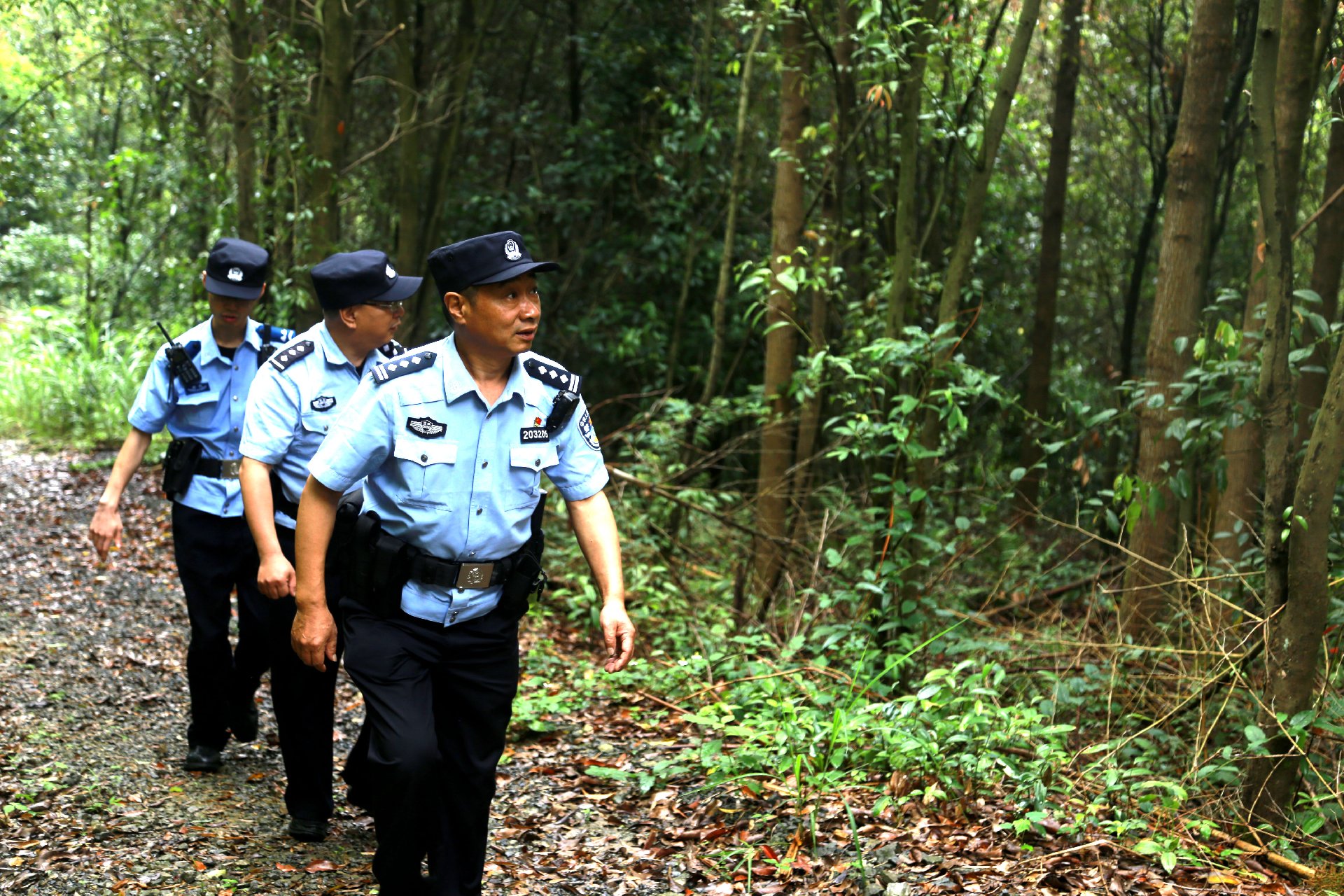 景区派出所民警进山徒步巡查.jpg